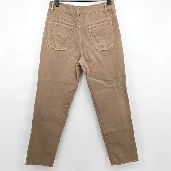 Vale Denim Classic High Rise Cropped Jeans raw hem Size 6 US Beige Brown - Picture 6 of 8